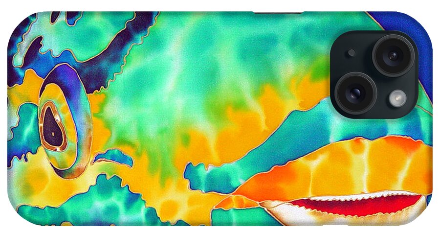 Diving iPhone Case featuring the painting Queen Parrotfish by Daniel Jean-Baptiste