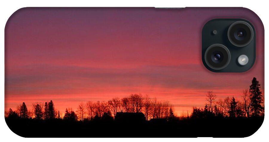 December iPhone Case featuring the photograph Red December Dawn Sky by Kent Lorentzen