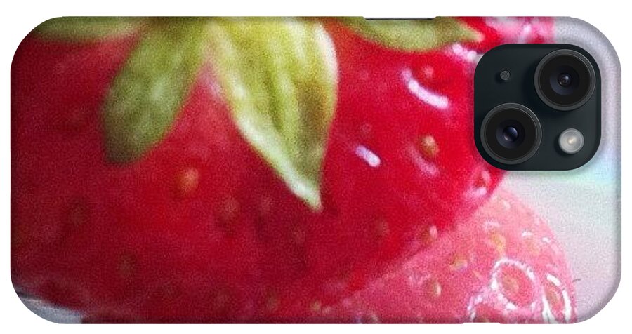 Strawberry iPhone Case featuring the photograph #red #strawberry #fruit #summer by Tarek Aly