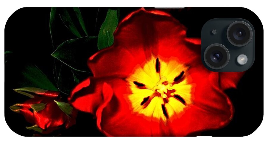 Tulips iPhone Case featuring the digital art Red Tulips by Dale  Ford