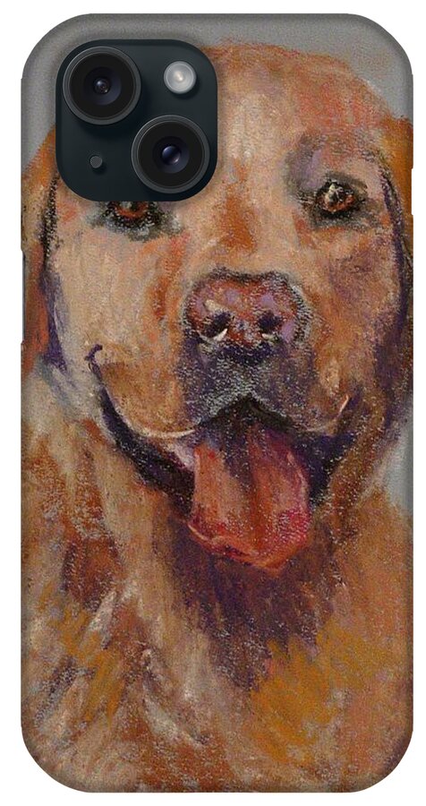 Yellow Lab iPhone Case featuring the painting Rex by Carol Berning
