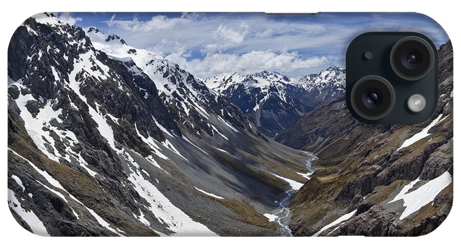 00439772 iPhone Case featuring the photograph River Descends From Southern Alps by Colin Monteath