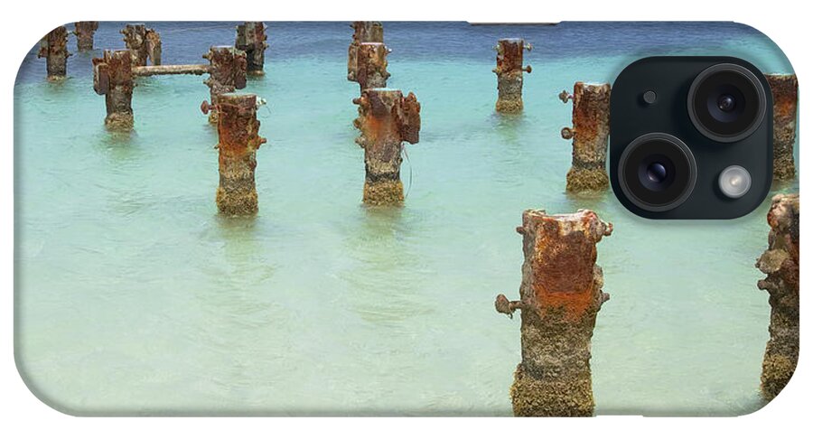 Aruba iPhone Case featuring the photograph Rusted Iron Pier Dock by David Letts