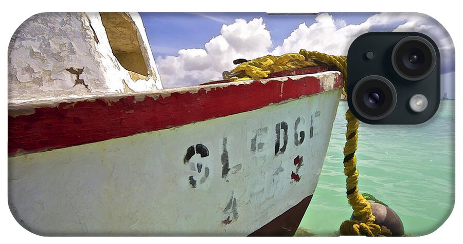 Anchor iPhone Case featuring the photograph Rustic Fishing Boat Sledge of Aruba by David Letts