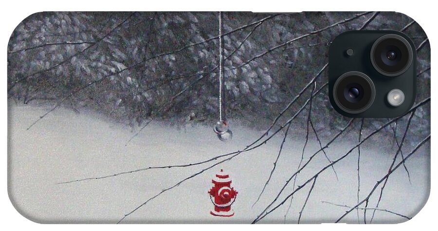 Winter iPhone Case featuring the painting Safety by Roger Calle