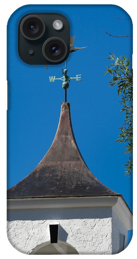 Blue Sky iPhone Case featuring the photograph Sailfish Weather Vane at Palm Beach Shores by Ed Gleichman