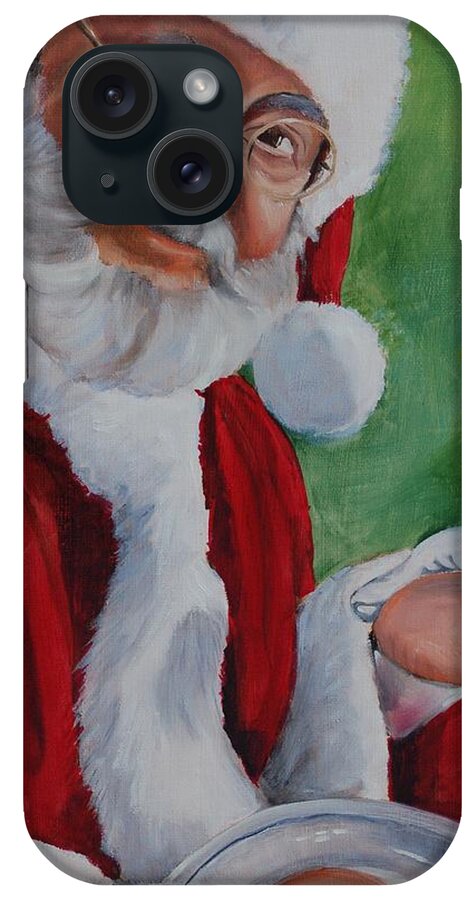 Christmas iPhone Case featuring the painting Santa 2012 by Teresa Smith