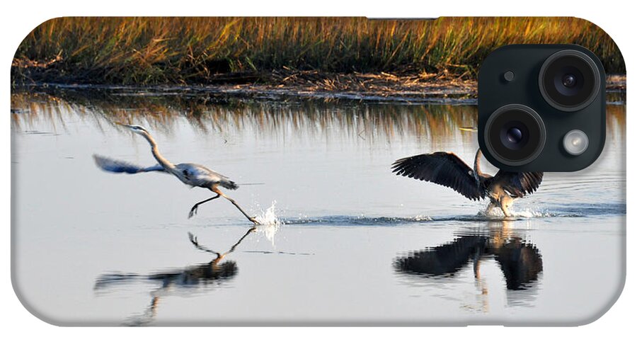 Great Blue Heron iPhone Case featuring the photograph Scram by Kay Lovingood