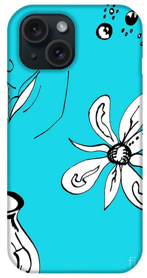 Contemplation iPhone Case featuring the mixed media Serenity in Blue by Mary Mikawoz