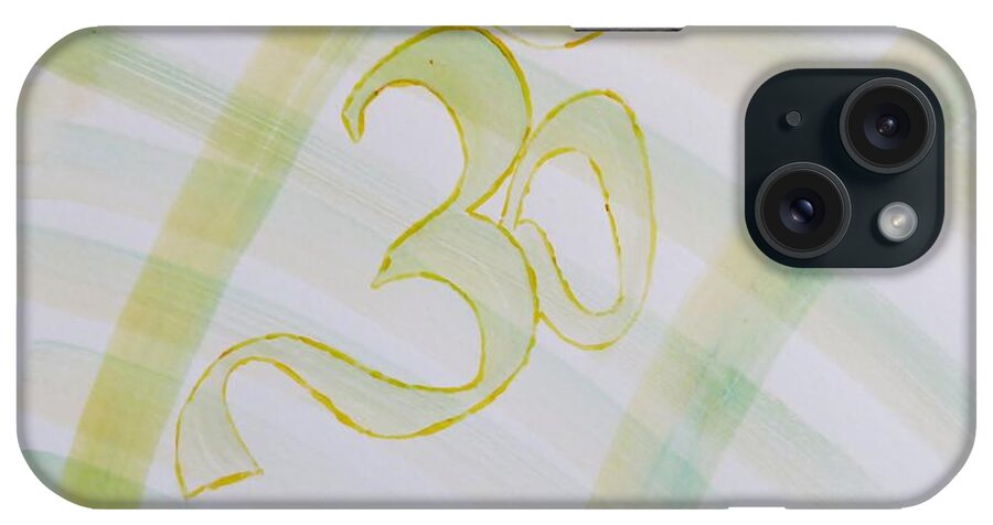 The Serene Aum iPhone Case featuring the painting Serenity by Sonali Gangane