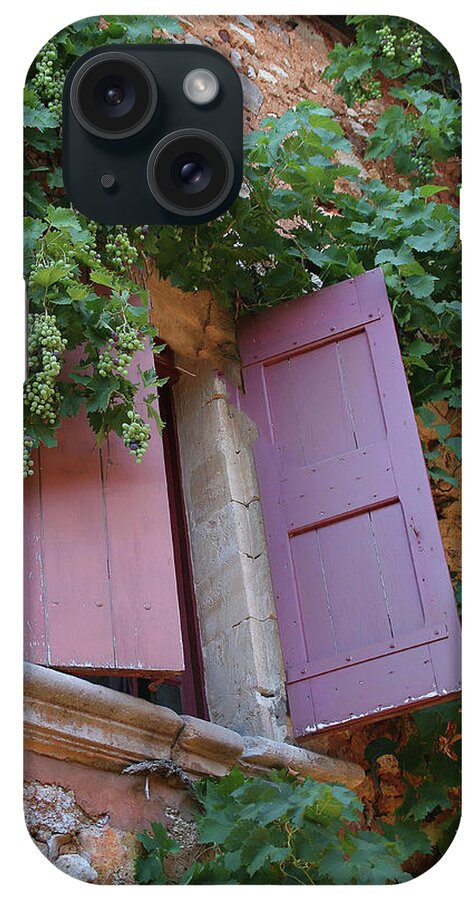 Sandra Anderson iPhone Case featuring the photograph Shutters and Grapevines by Sandra Anderson
