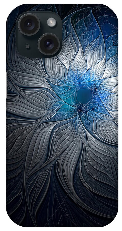 Digital Art iPhone Case featuring the digital art Silver and Blue by Amanda Moore