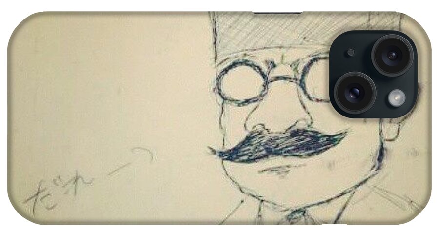Picture iPhone Case featuring the photograph #sketch #person #boy #moustache by Ivan Braginski
