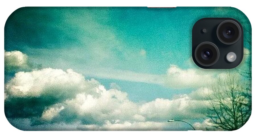 Blue iPhone Case featuring the photograph #sky #clouds #blue #hipstamatic by Kee Yen Yeo