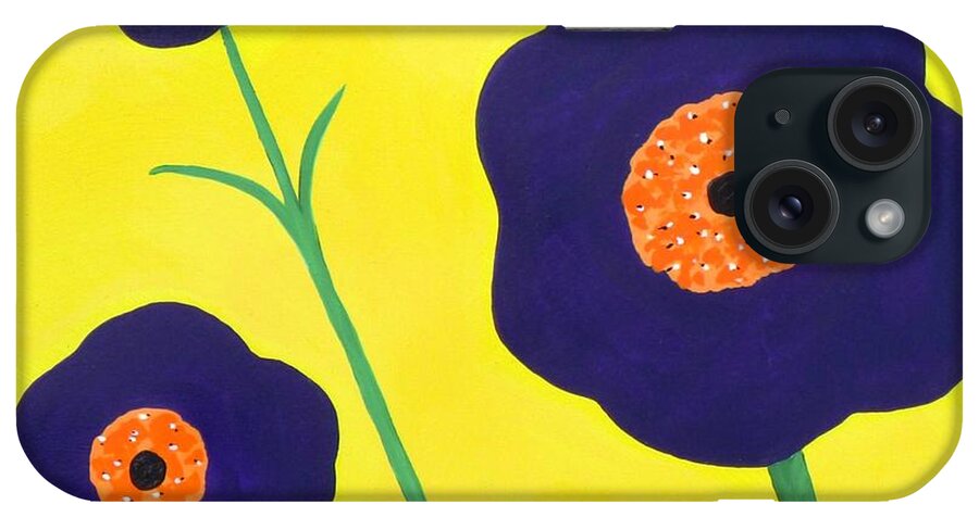 Flowrs iPhone Case featuring the painting Sky High Flowers by Alys Caviness-Gober