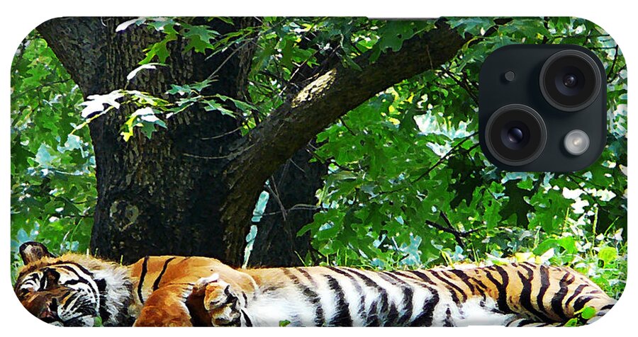 Tiger iPhone Case featuring the photograph Sleeping Tiger by Susan Savad