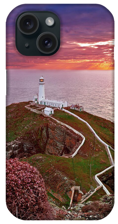 Sunset iPhone Case featuring the photograph South Stack Lighthouse by B Cash