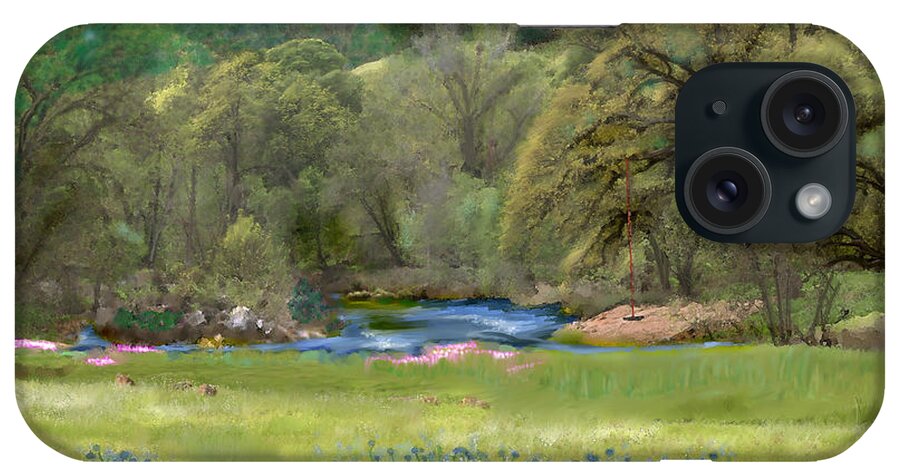 Nevada County iPhone Case featuring the digital art Spenceville Wildlife Area by Lisa Redfern