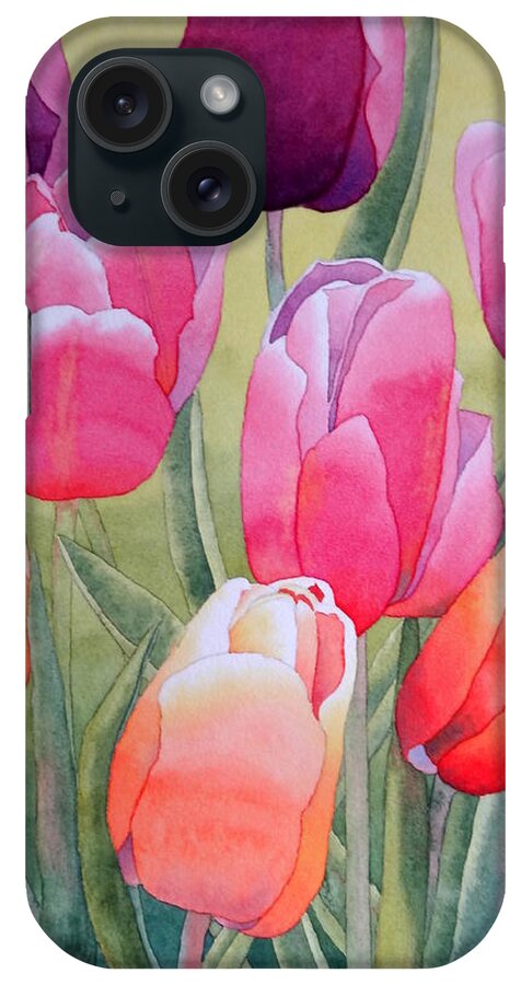 Tulips iPhone Case featuring the painting Spring by Laurel Best