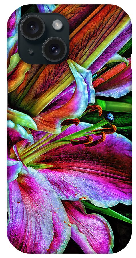 Flowers iPhone Case featuring the photograph Stargazer Lilies Up Close and Personal by Bill and Linda Tiepelman