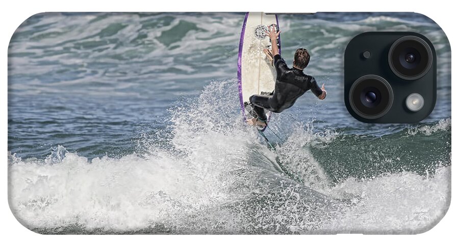 Surfer iPhone Case featuring the photograph Staying On The Board by Deborah Benoit