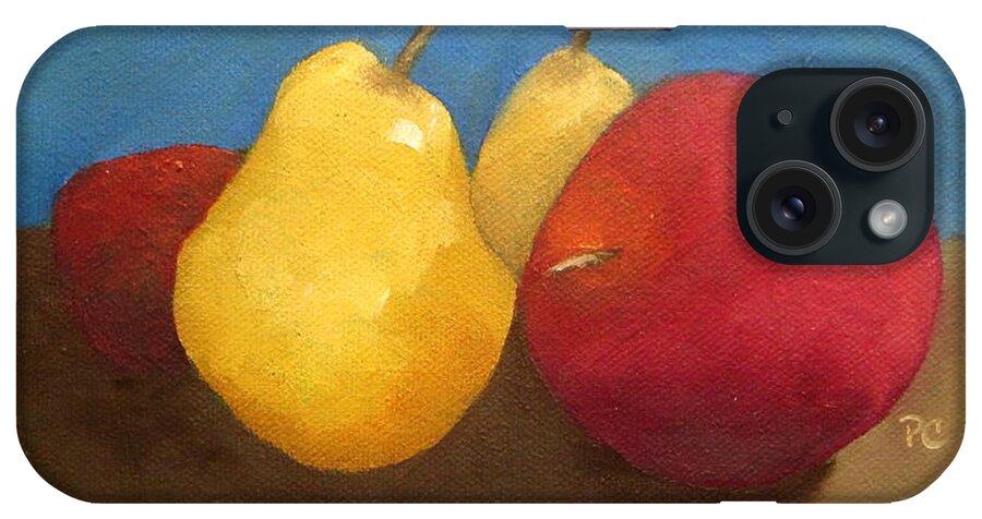 Pears iPhone Case featuring the painting Still Life Apples and pears by Patricia Cleasby