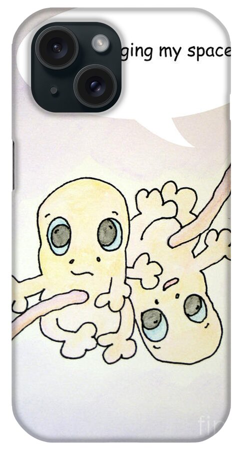Twins iPhone Case featuring the painting Stop Hogging by Cathy Cleveland