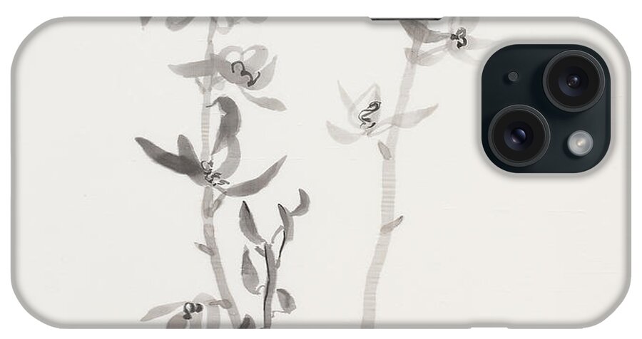 Ink Wash Painting iPhone Case featuring the painting Sumi-E Six by Greg Kopriva