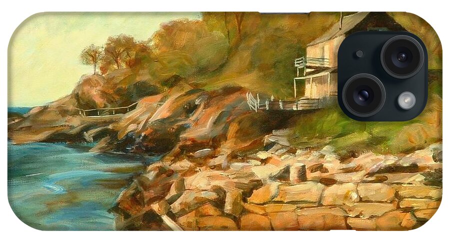 Summer Cottage iPhone Case featuring the painting Summer cottage by Claire Gagnon