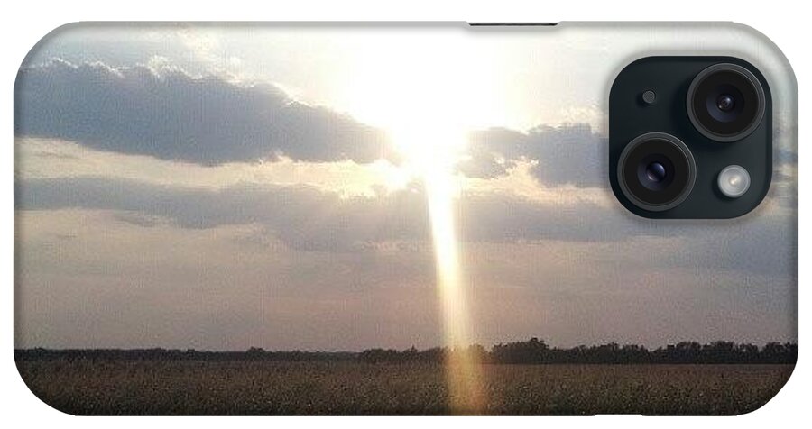 Nature iPhone Case featuring the photograph Sun Setting Over Kansas by Stephen Cooper