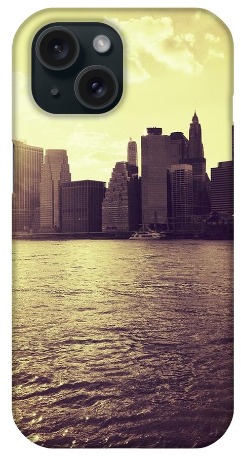 New York City iPhone Case featuring the photograph Sunset Over Manhattan by Vivienne Gucwa