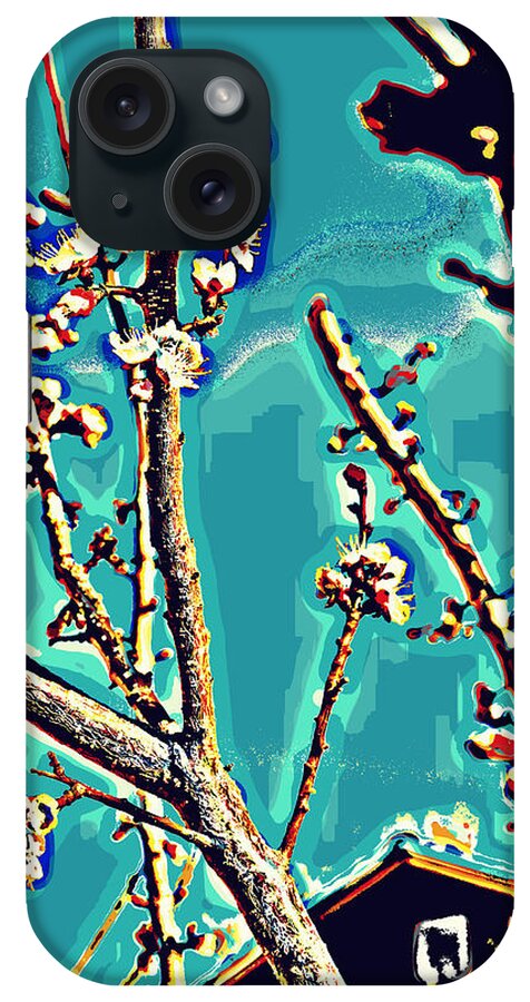 Spring Blossoms iPhone Case featuring the photograph Teal Blooms by Diane montana Jansson
