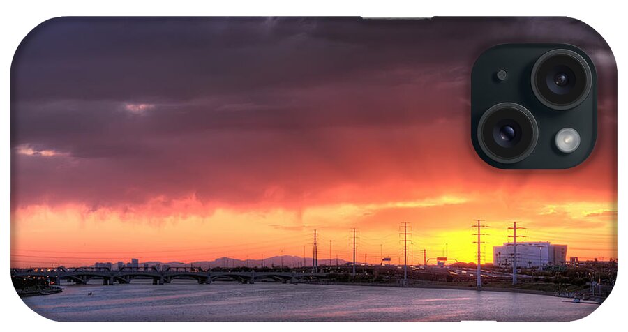 Tempe Town Lake iPhone Case featuring the photograph Tempe Town Lake Sunset by Eddie Yerkish
