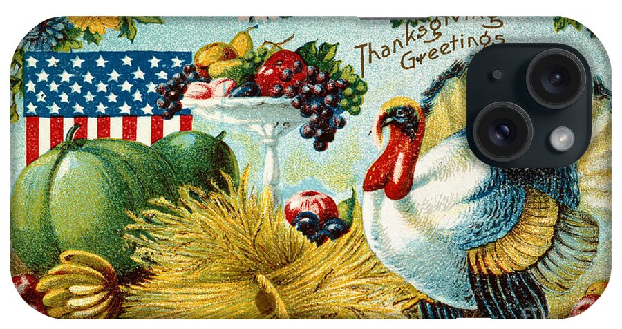 1900 iPhone Case featuring the photograph Thanksgiving Card, 1900 by Granger