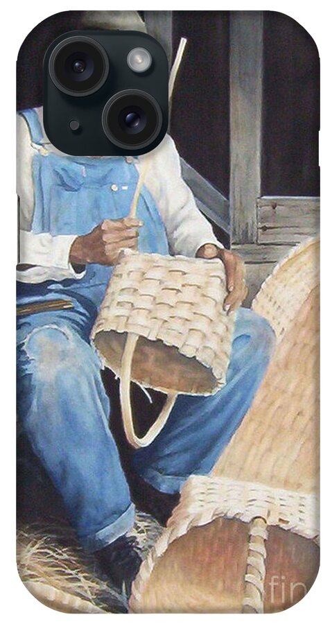 Watercolor iPhone Case featuring the painting The Basket Maker ...SOLD by Sandy Brindle