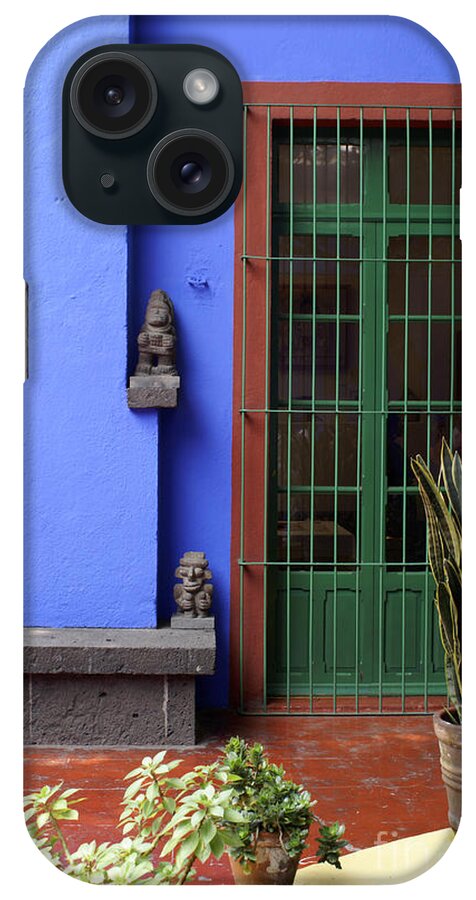 Mexico City iPhone Case featuring the photograph THE BLUE HOUSE Mexico City by John Mitchell