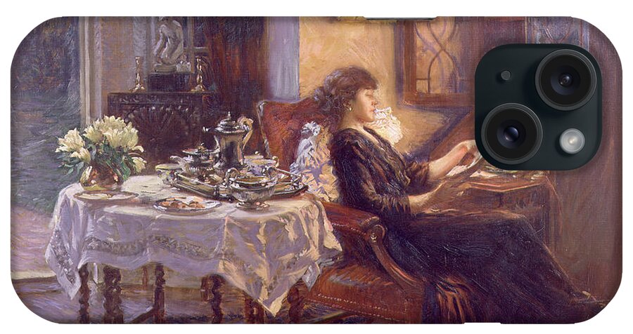 The iPhone Case featuring the painting The Quiet Hour by Albert Chevallier Tayler