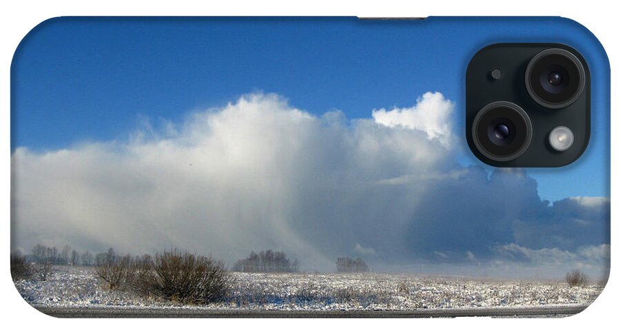 Winter iPhone Case featuring the photograph The Snowstorm Is Coming 02 by Ausra Huntington nee Paulauskaite