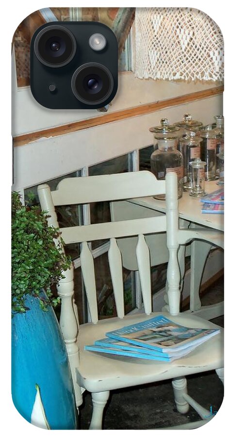 Chair Display iPhone Case featuring the photograph The things we love at Ron's by Jan Moore