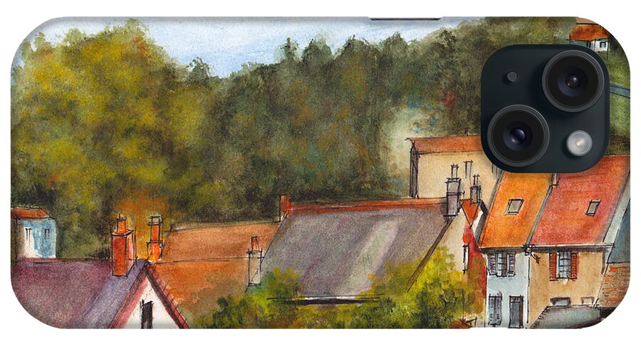French Village iPhone Case featuring the painting The Village of Billy by Dai Wynn