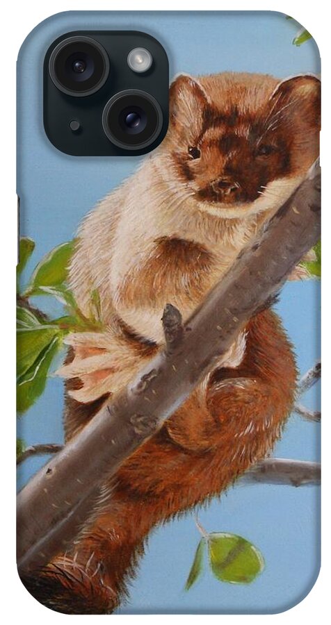 Weasel iPhone Case featuring the painting The Weasel by Tammy Taylor