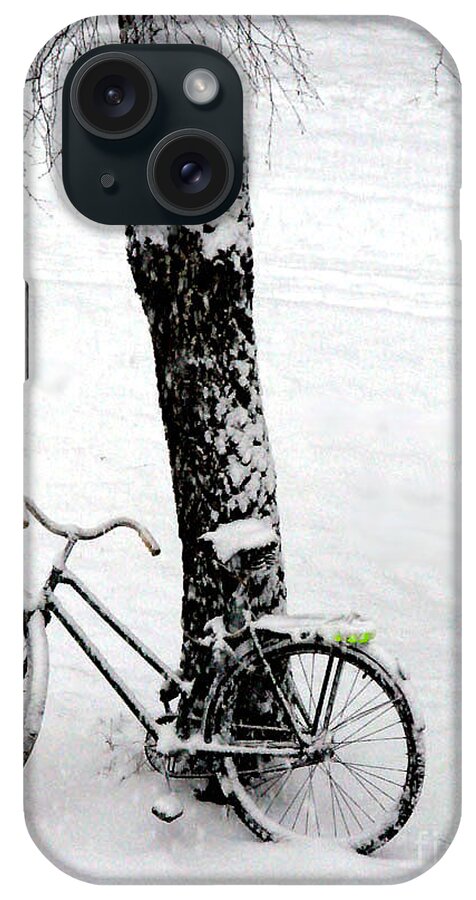  Bicycle iPhone Case featuring the photograph They Left Me Here Alone by Ausra Huntington nee Paulauskaite