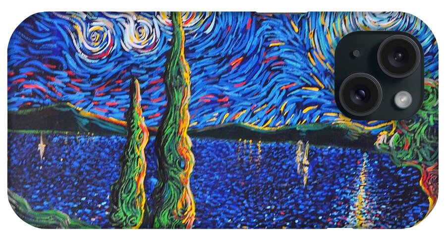 Starry Night iPhone Case featuring the painting Three WIshes by Stefan Duncan