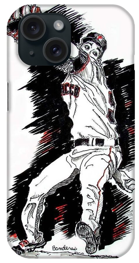 Baseball iPhone Case featuring the painting Tim Lincecum by Terry Banderas