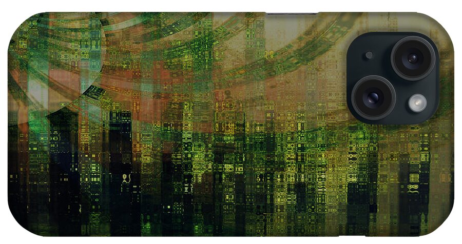 Pattern iPhone Case featuring the digital art Tin City by Kathy Sheeran