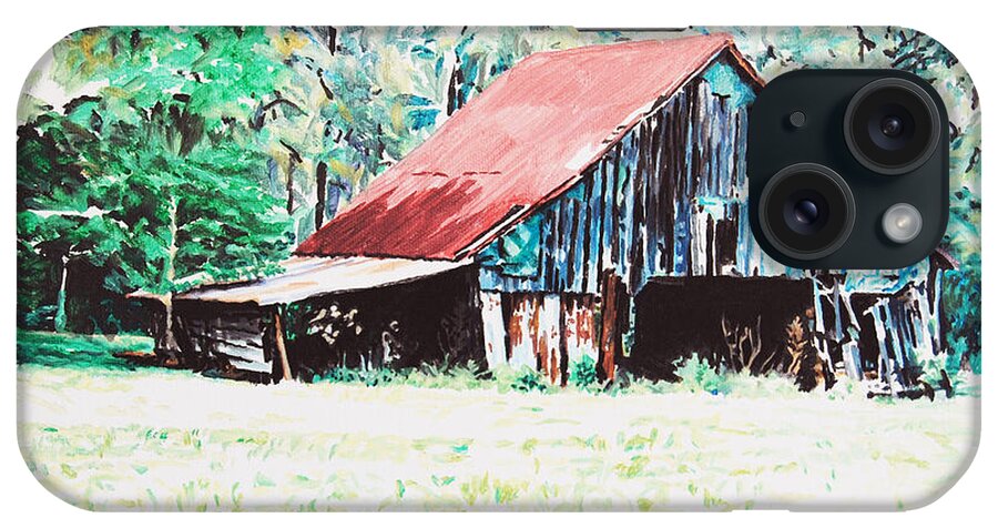 Barn iPhone Case featuring the painting Tobacco Barn by Tommy Midyette