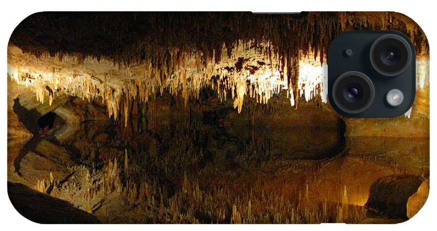 Stalacmites iPhone Case featuring the photograph Underground lake 02. Luray Caverns VA by Ausra Huntington nee Paulauskaite