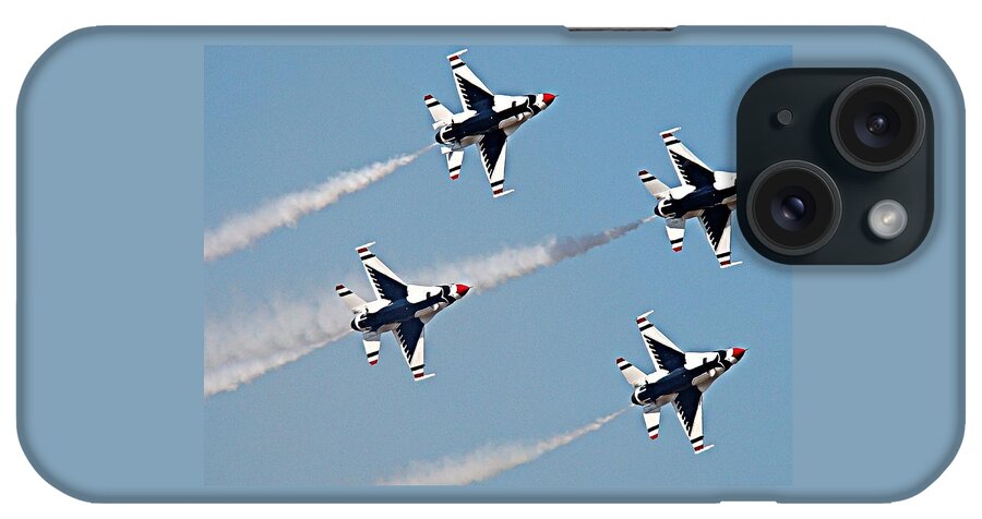 Thunderbird iPhone Case featuring the photograph USAF F-16 Thunderbirds by Nick Kloepping