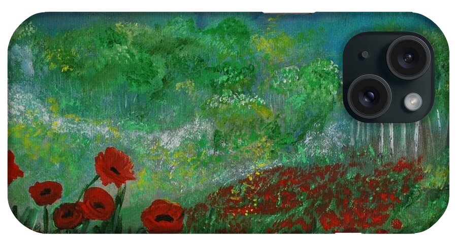 Poppy Painting iPhone Case featuring the painting Valley Popping by Leslie Allen