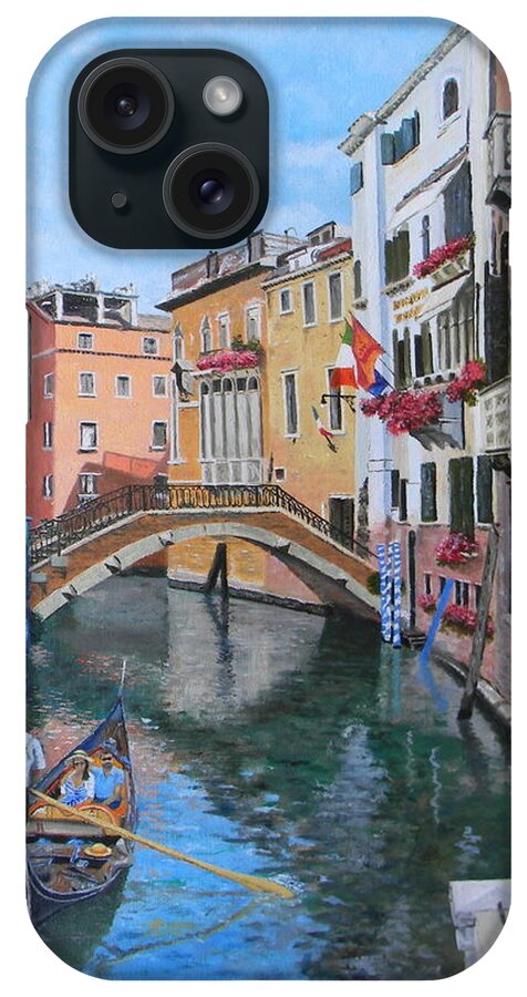 Venice iPhone Case featuring the painting Venice Canal by Duwayne Williams